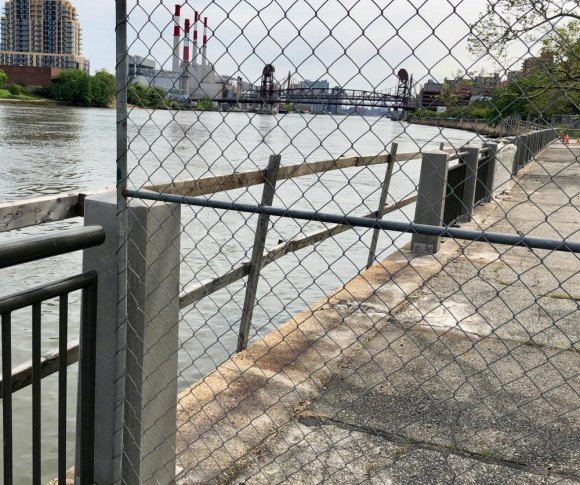 RIOC Racing To The Finish Line For FIGMENT NYC In Lighthouse Park Although crews have worked hard on completion, some sections of the seawall railings are still incomplete.